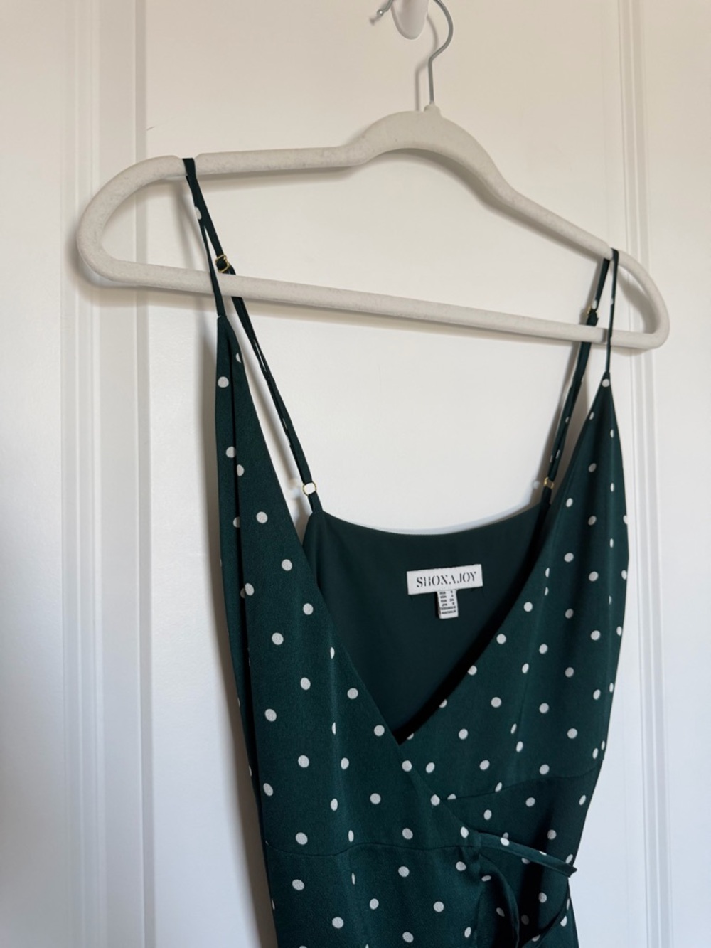 Shona Joy Martina Emerald Polka Dot Wrap Midi Dress - Picture 7 of 7